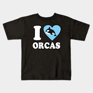 I Love Orcas, I Heart Orcas Kids T-Shirt